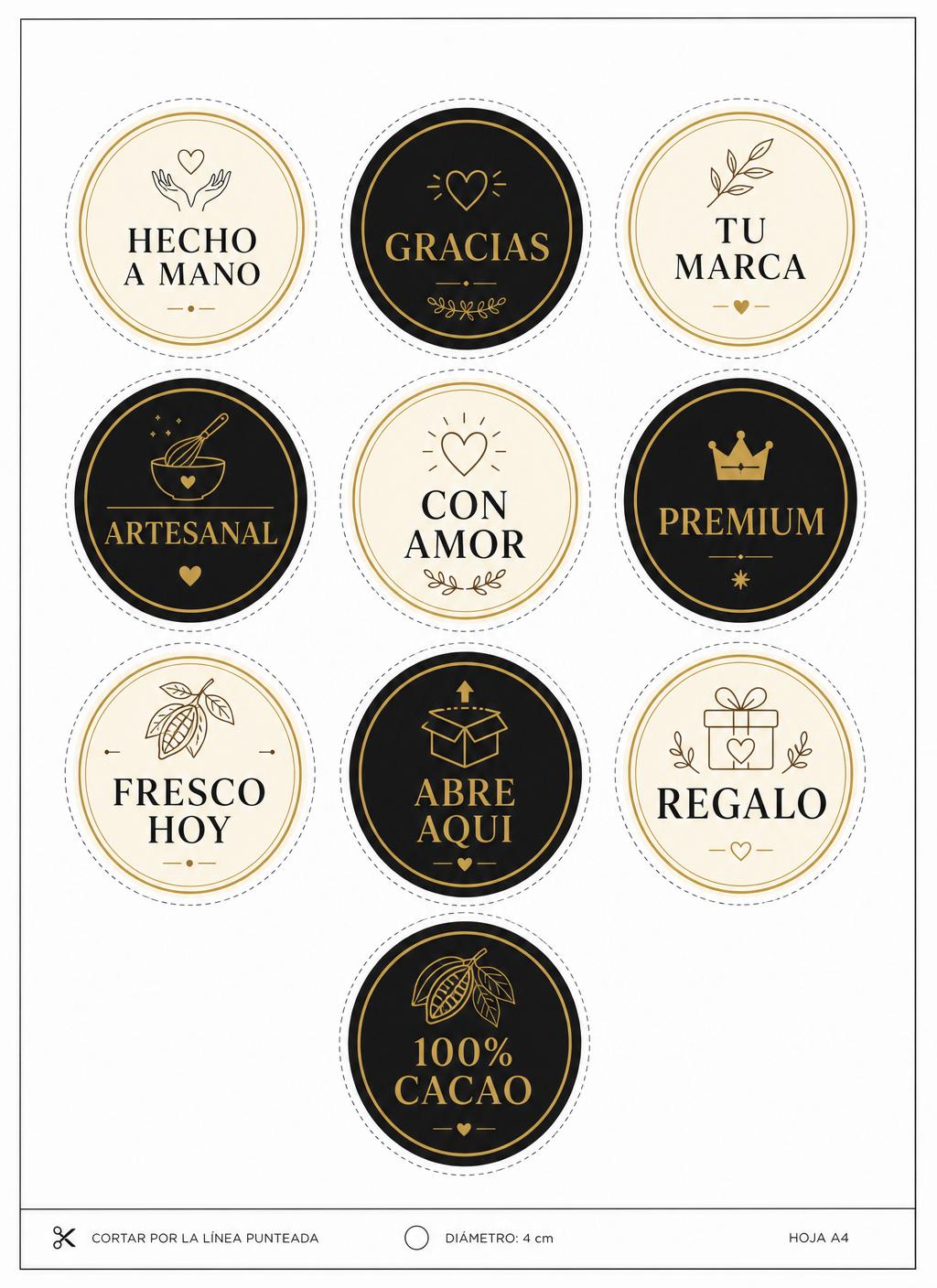 Etiquetas Premium — Etiqueta redonda